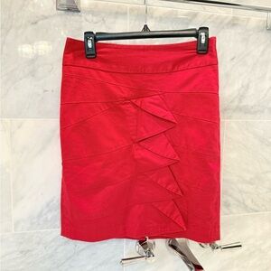 The Limited Pencil Skirt Red Black Lined  Zipper Womens Size 4